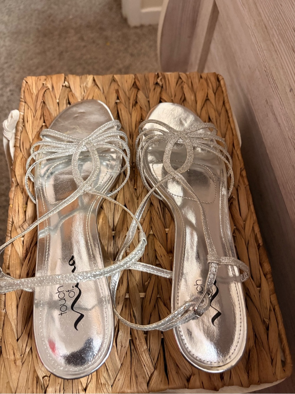 Touch Ups Silver Lace-Up Strappy Sandals
